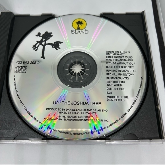 EUC-U2 The Joshua Tree 1987 CD Island Records Classic Rock 422 842 298 2 Vintage - Picture 3 of 5